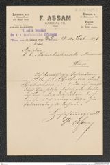 k.k. naturhistorisches Hofmuseum, Intendanzakten 1885-1896 (Hauer), Aktenzahl Z.616/1891, Seite 1